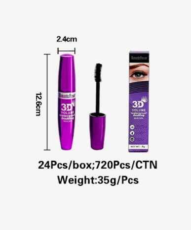 2 PC, 3D Silk Fiber Eyelash Mascara Romantic Flower Black Waterproof 3D Mascara
