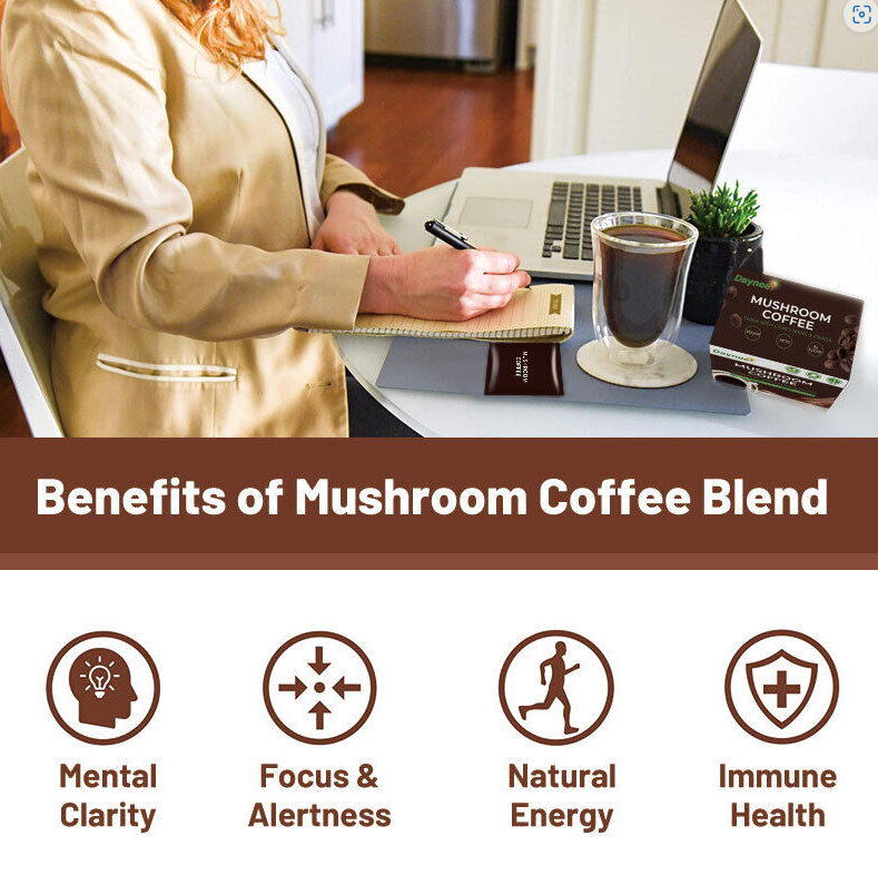Mushroom Organic Coffee Blend Espresso For Focus,Immunity,Energize