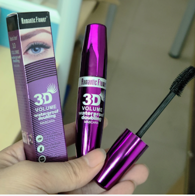 2 PC, 3D Silk Fiber Eyelash Mascara Romantic Flower Black Waterproof 3D Mascara