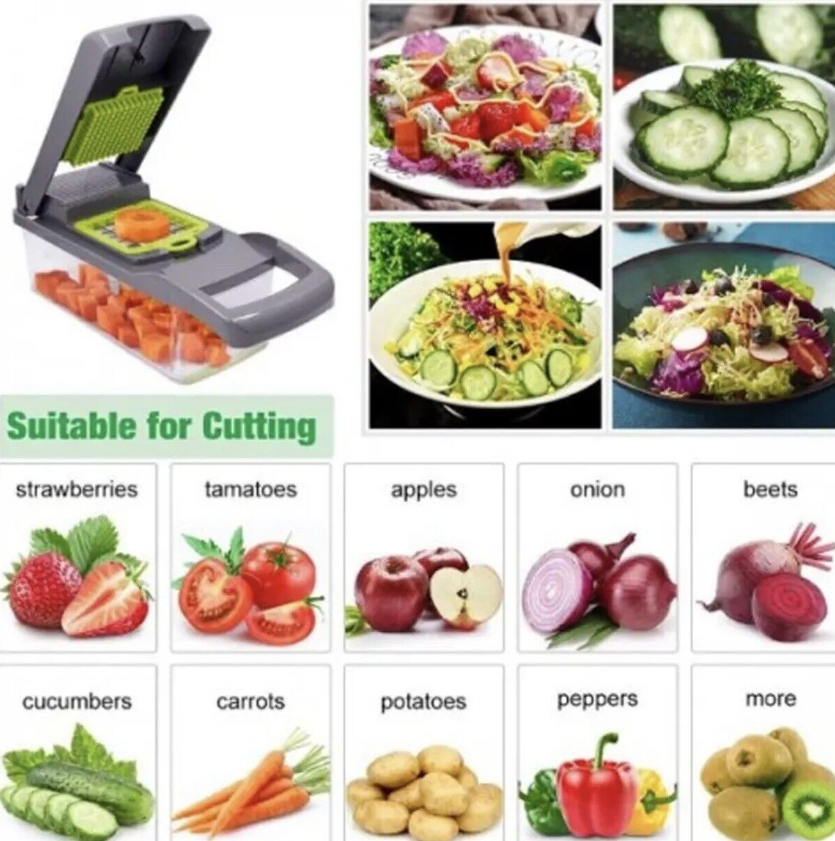 15-In-1 Vegetable Fruits Chopper Cutter Food Onion Veggie Dicer Slicer Kitchen