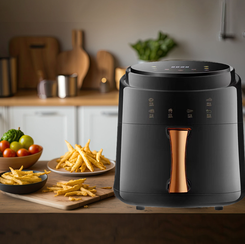 8L Air Fryer 1400 Watts Cooker with 2 Temperature Control Non-Stick LCD Touch