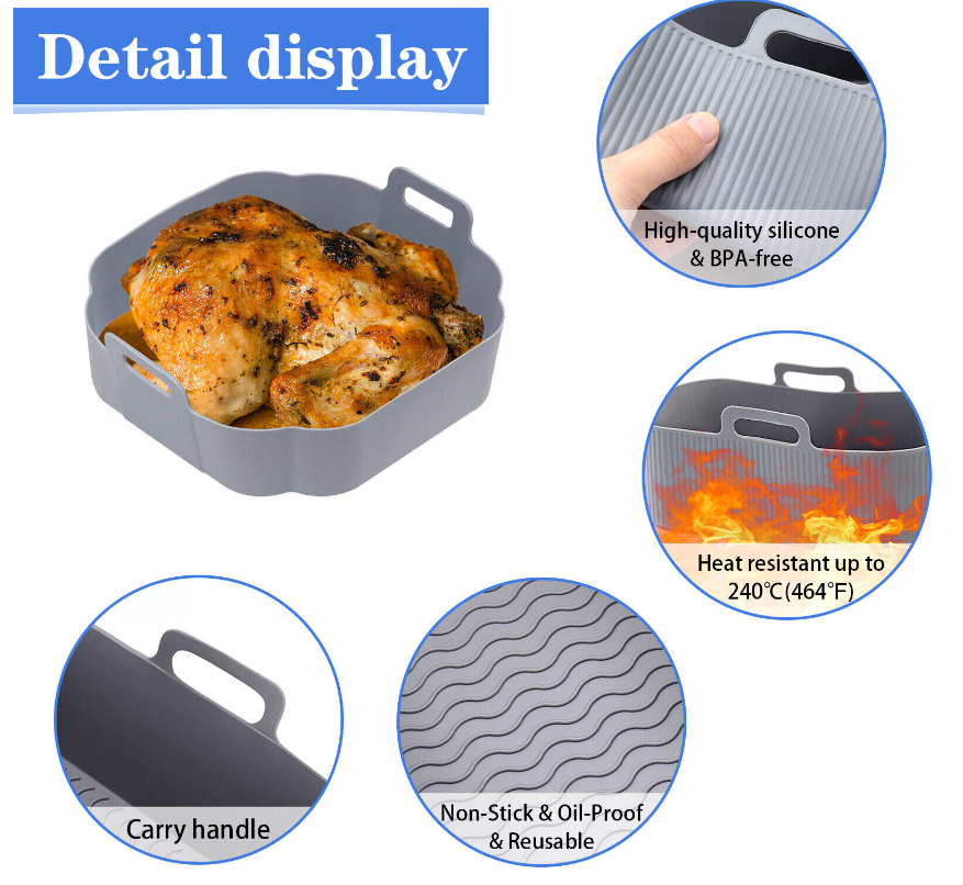 8L Air Fryer 1400 Watts Cooker with 2 Temperature Control Non-Stick LCD Touch