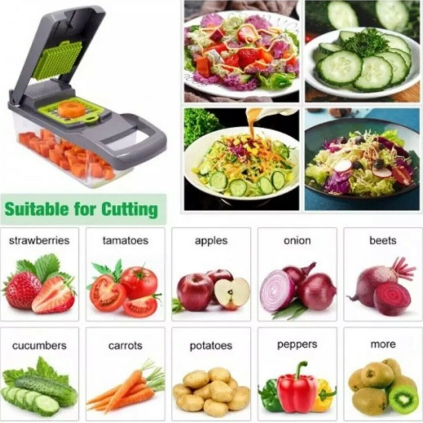 15-In-1 Vegetable Fruits Chopper Cutter Food Onion Veggie Dicer Slicer Kitchen