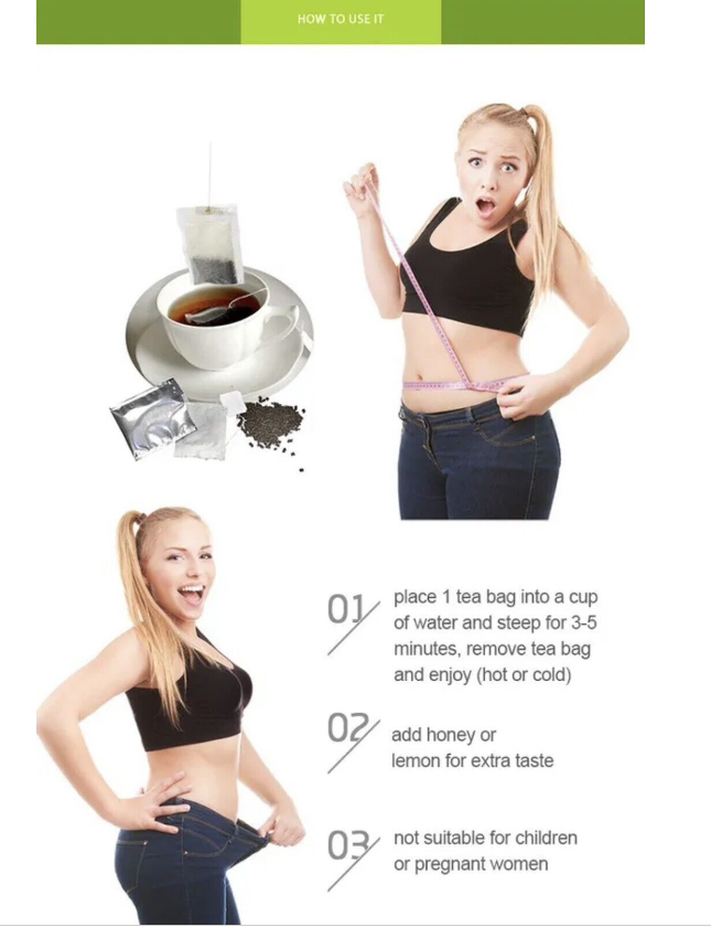 SlimTea 14 Days Detox Burn Fat Speed Metabolism Fast Weight Loss,All Natural