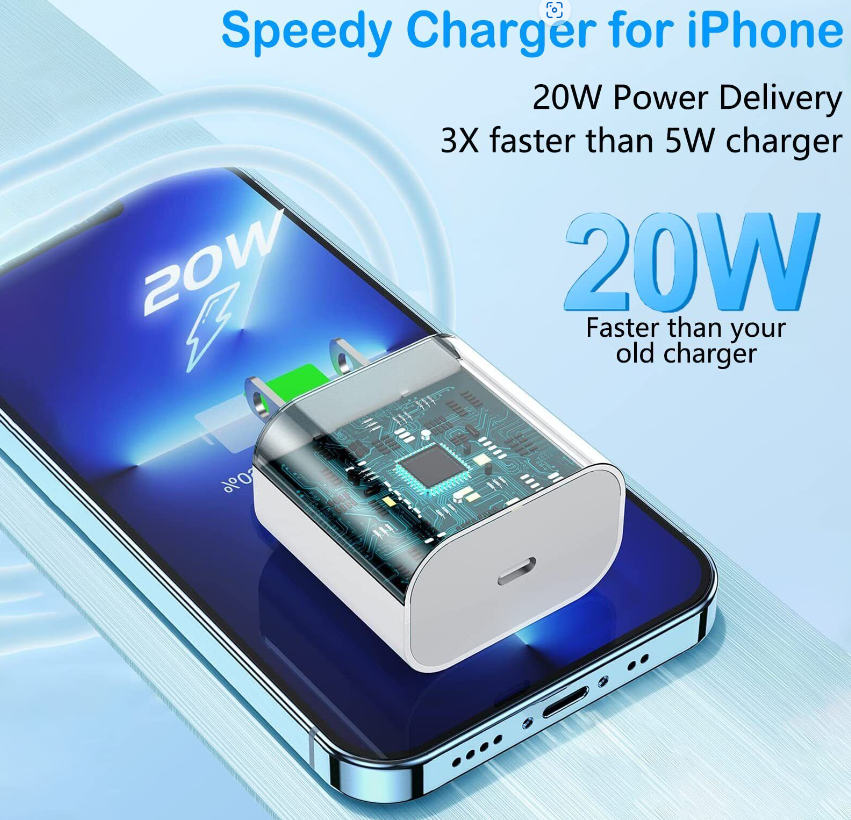 Charger For iPhone 14/13/12 /14(pro&promax) with 20W Adapter