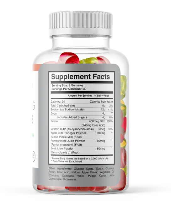 Slimming Gummies for Women Blood Orange and Apple Cider Vinegar"Halal" for Slim