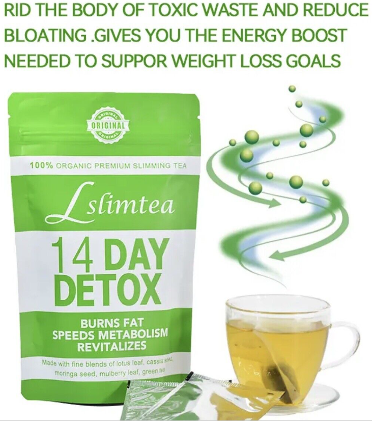SlimTea 14 Days Detox Burn Fat Speed Metabolism Fast Weight Loss,All Natural