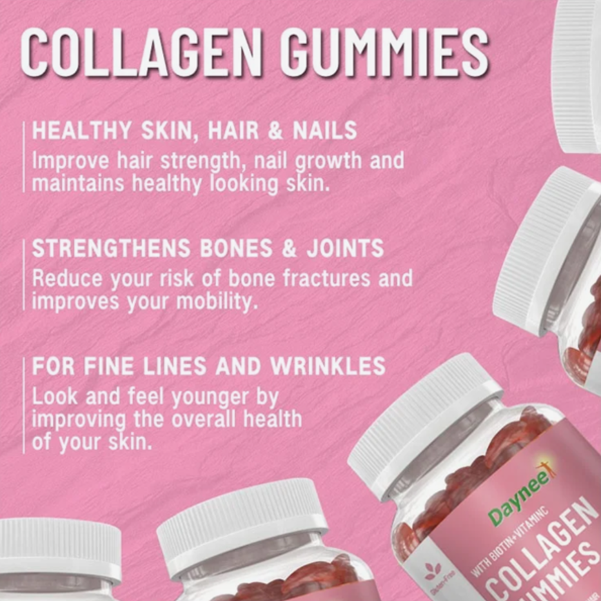 Collagen Vitamin Gummies for Hair, Skin & Nails, Premium Collagen Supplement