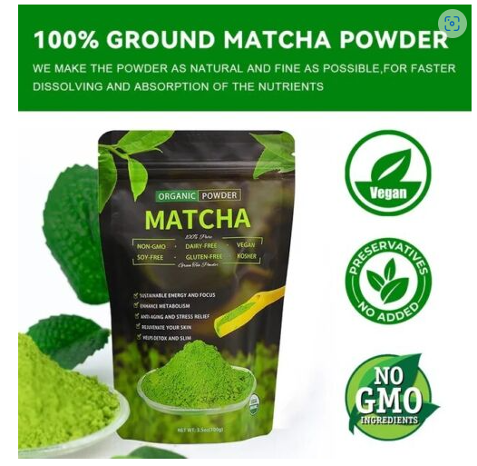Organic Matcha Green Tea Powder Unsweetened 100% Natural 3.5OZ,Latte & tea