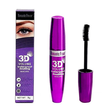2 PC, 3D Silk Fiber Eyelash Mascara Romantic Flower Black Waterproof 3D Mascara