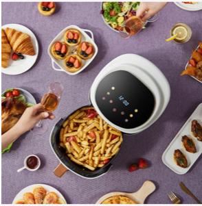 8L Air Fryer 1400 Watts Cooker with 2 Temperature Control Non-Stick LCD Touch