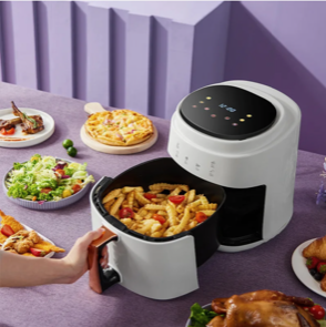 8L Air Fryer 1400 Watts Cooker with 2 Temperature Control Non-Stick LCD Touch