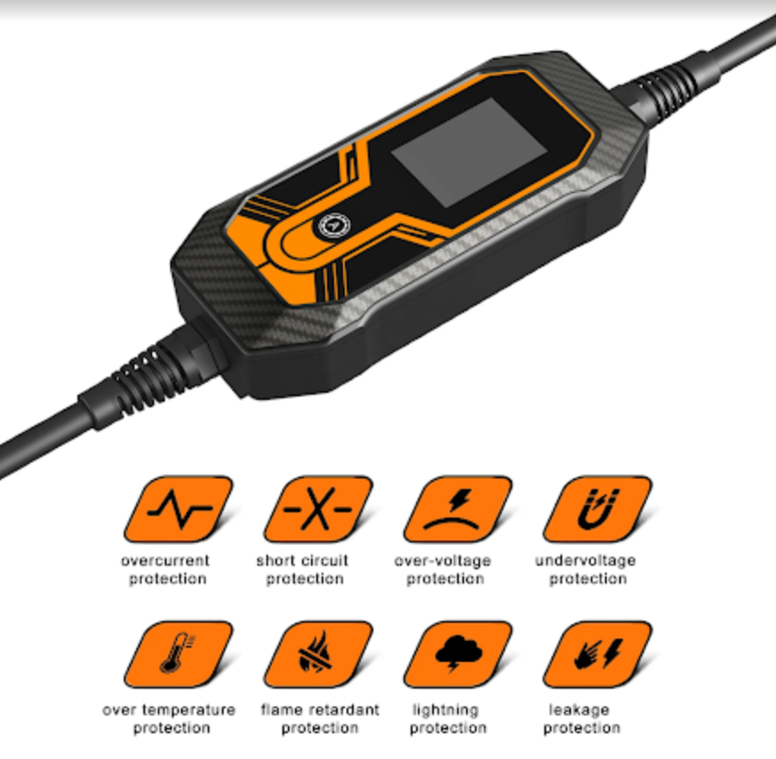 Smart EV Charger Mode/type 2, 7KW,220V,Compatible with Toyota,Chevy,Nissa&more