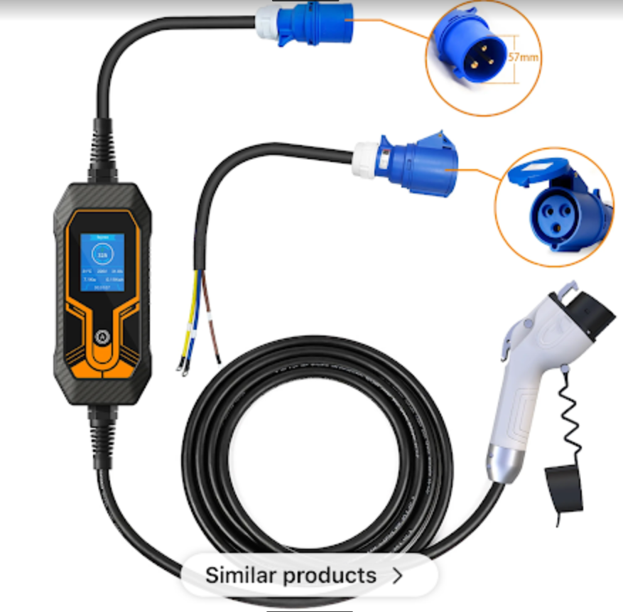 Smart EV Charger Mode/type 2, 7KW,220V,Compatible with Toyota,Chevy,Nissa&more