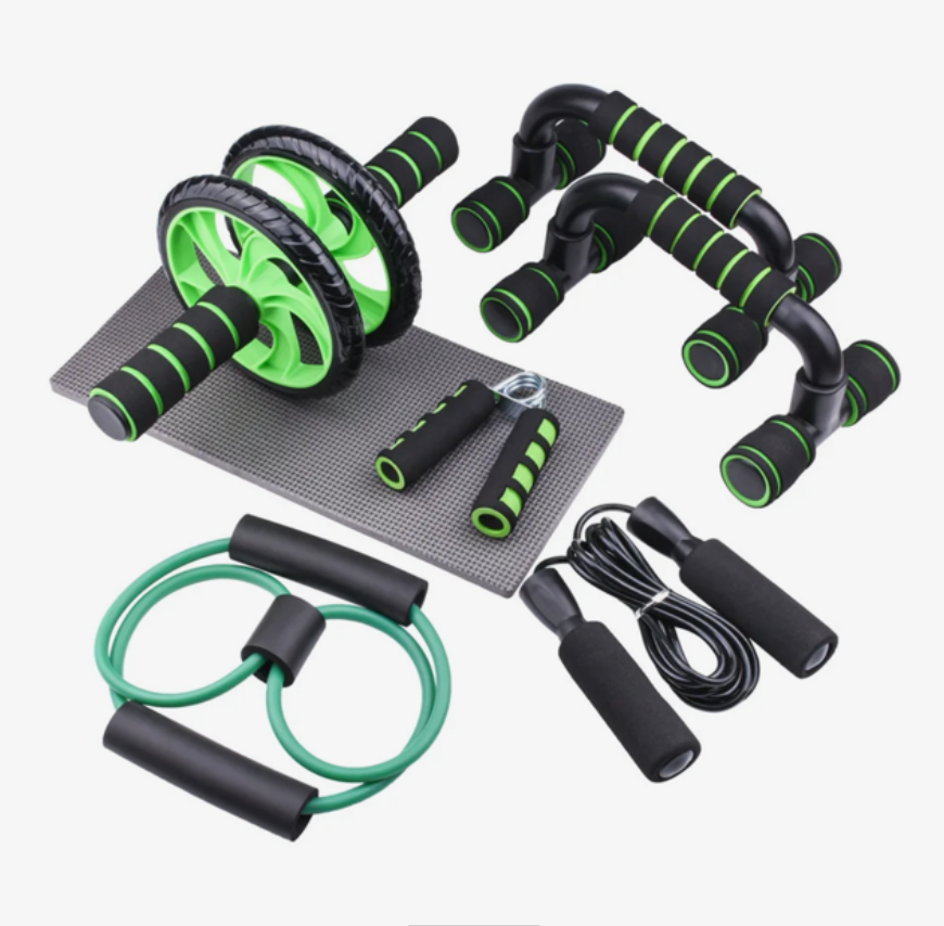 7-IN-1 Ab Roller Exercise Wheel Home Gym Workout Equipment Abdominal Fitness