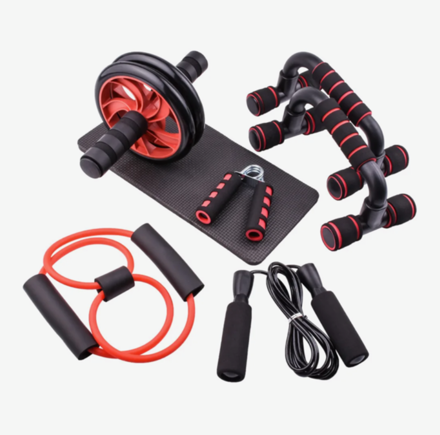 7-IN-1 Ab Roller Exercise Wheel Home Gym Workout Equipment Abdominal Fitness