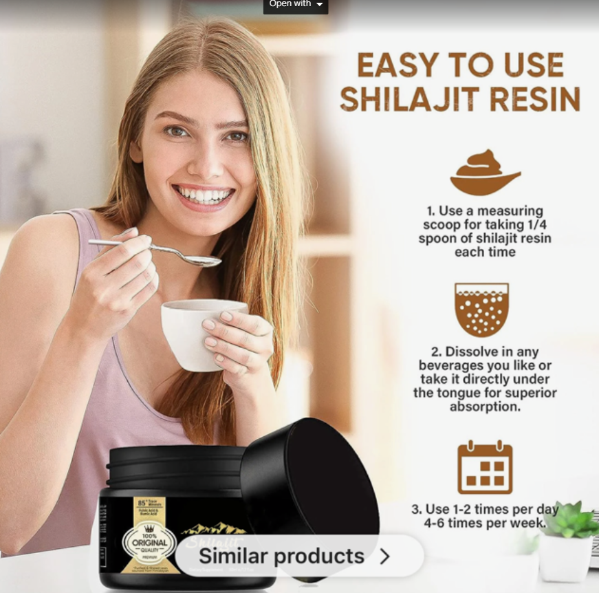 Pure !00% Himalayan Shilajit,Soft Resin,Organic,Extremely Potent,Fulvic Acid,30ML