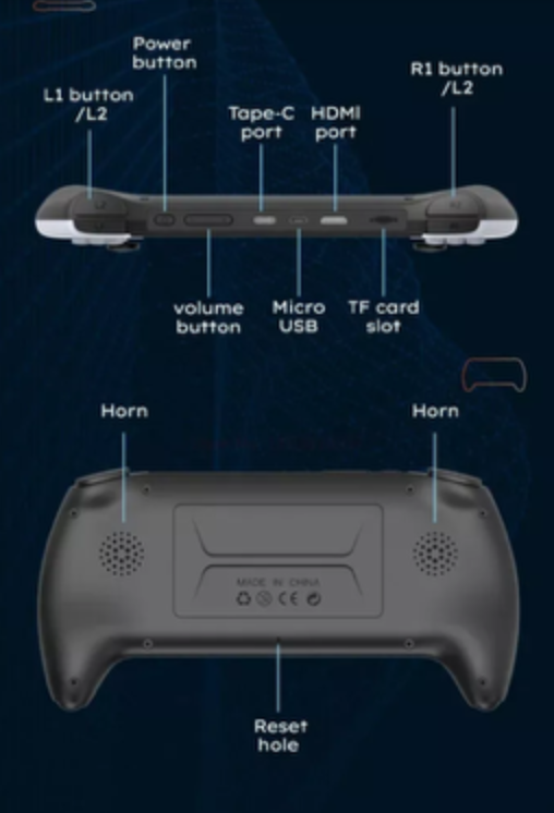 PROJECT-X Handheld Game Console 4.3Inch IPS Screen With 1000 Of Free Games installed