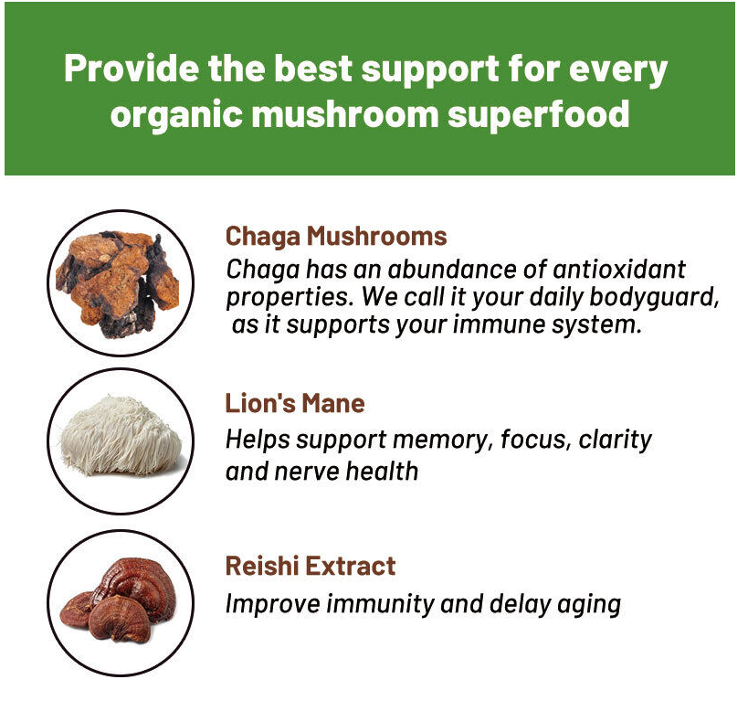 Mushroom Organic Coffee Blend Espresso For Focus,Immunity,Energize