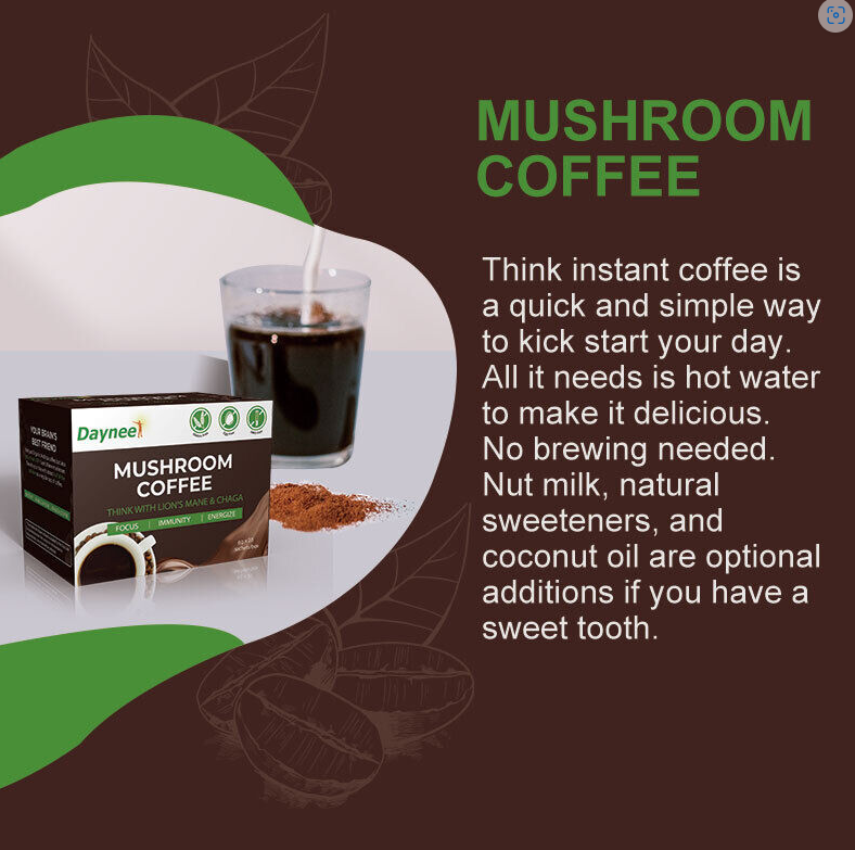 Mushroom Organic Coffee Blend Espresso For Focus,Immunity,Energize