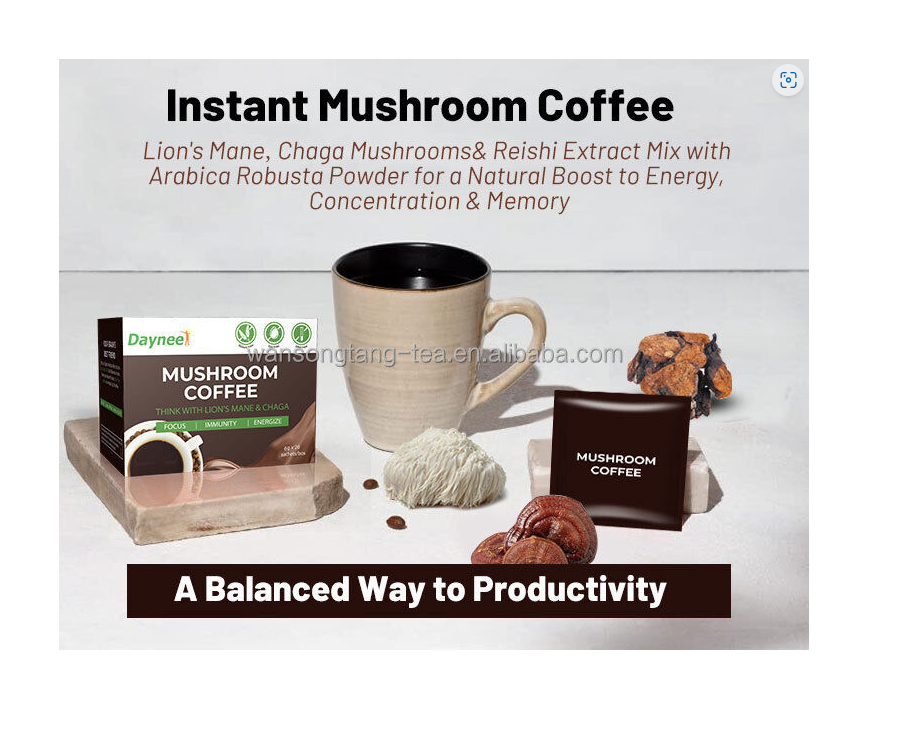 Mushroom Organic Coffee Blend Espresso For Focus,Immunity,Energize