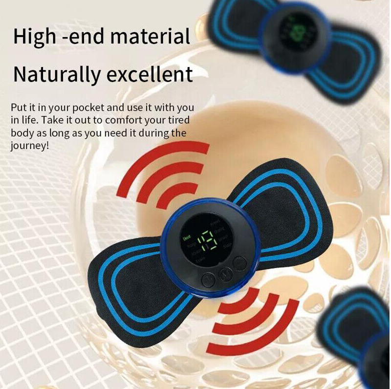 Portable Mini Electric Neck Back Massager Patch Stimulator Cervical Massage