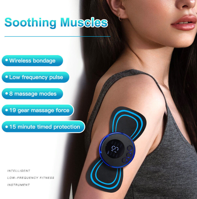 Portable Mini Electric Neck Back Massager Patch Stimulator Cervical Massage