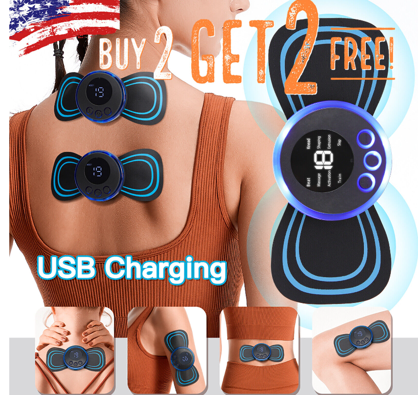 Portable Mini Electric Neck Back Massager Patch Stimulator Cervical Massage