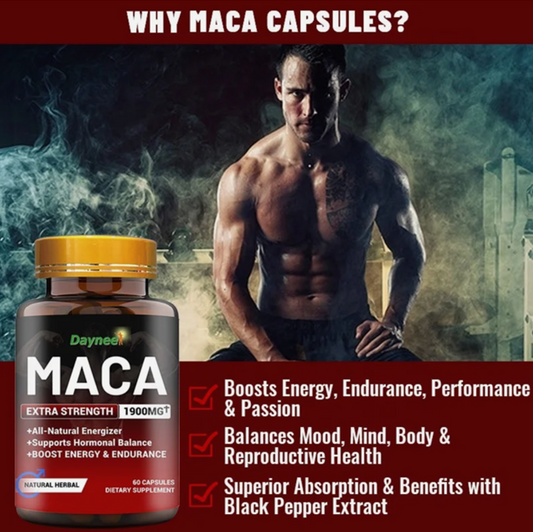 Black Maca Extra Strength Supports Desire Stamina,Hormonal Balance,Boost Energy.