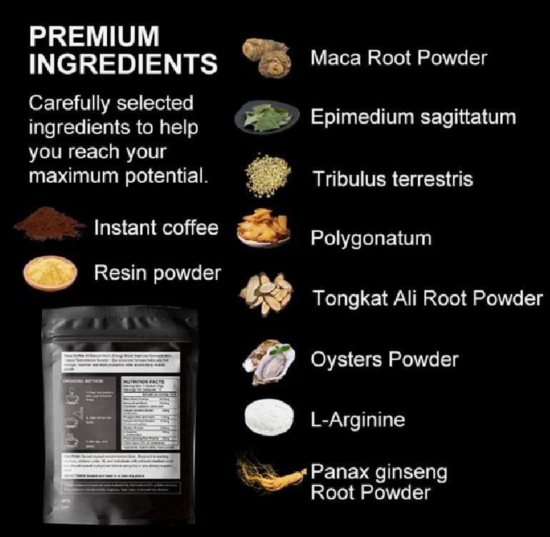Black Maca Coffee  15 pack per box,