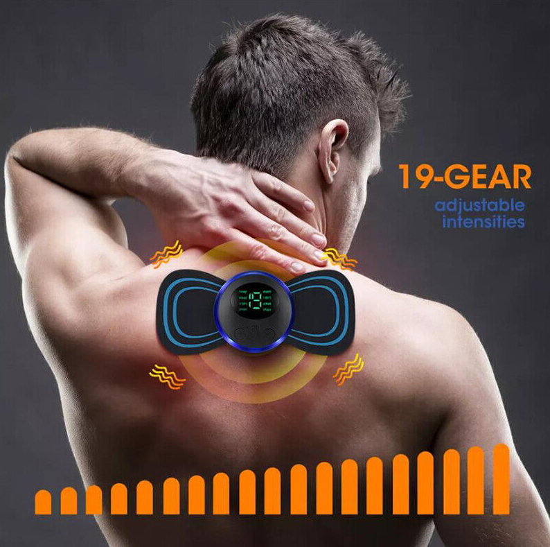 Portable Mini Electric Neck Back Massager Patch Stimulator Cervical Massage