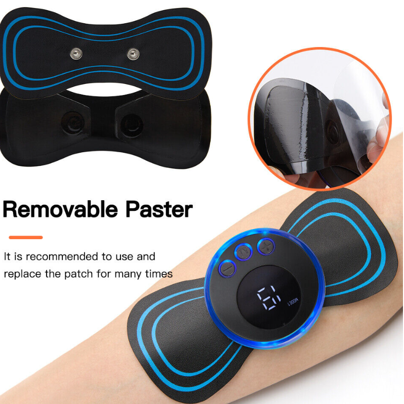 Portable Mini Electric Neck Back Massager Patch Stimulator Cervical Massage