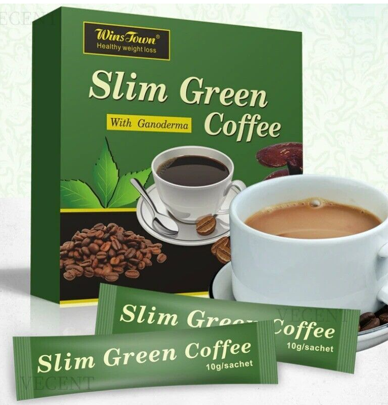 SLIM GREEN COFFEE With Ganoderma HEALTHY WEIGHT LOSS. Weight Control Detox Tea.