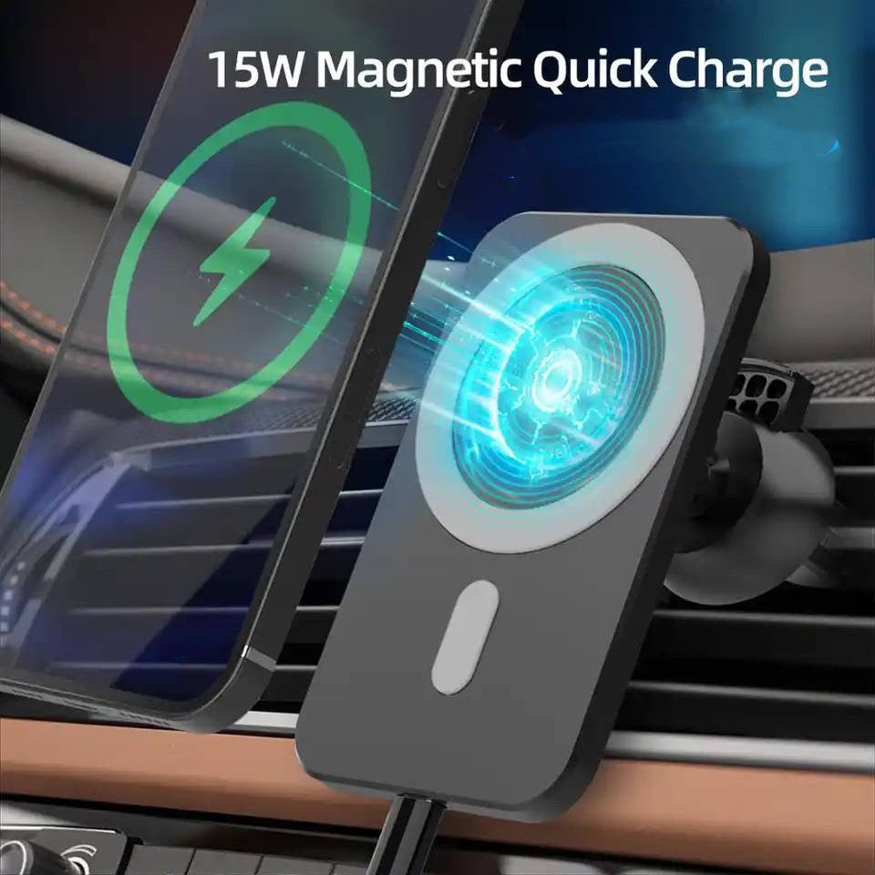 MagSafe Magnetic Wireless Car Charger For Iphone 11-15 & Samsung S23.