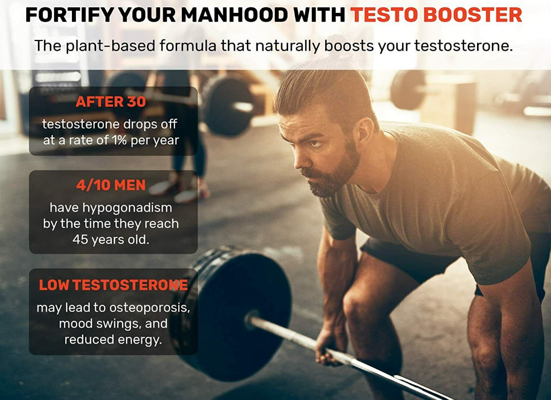 Men's Testo Booster for Male Enhancement Pills Libido Stamina Energy Pills 90ct