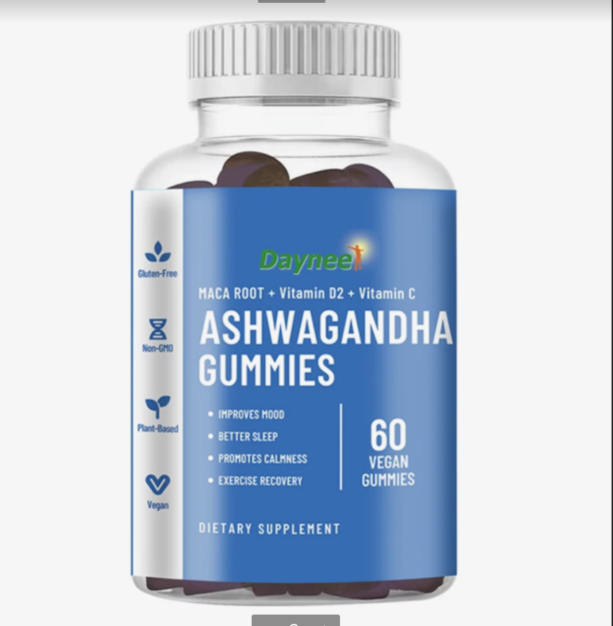 Organic Ashwagandha Capsules 1300mg Supplement w/ Black Pepper Root Powder,D2+C