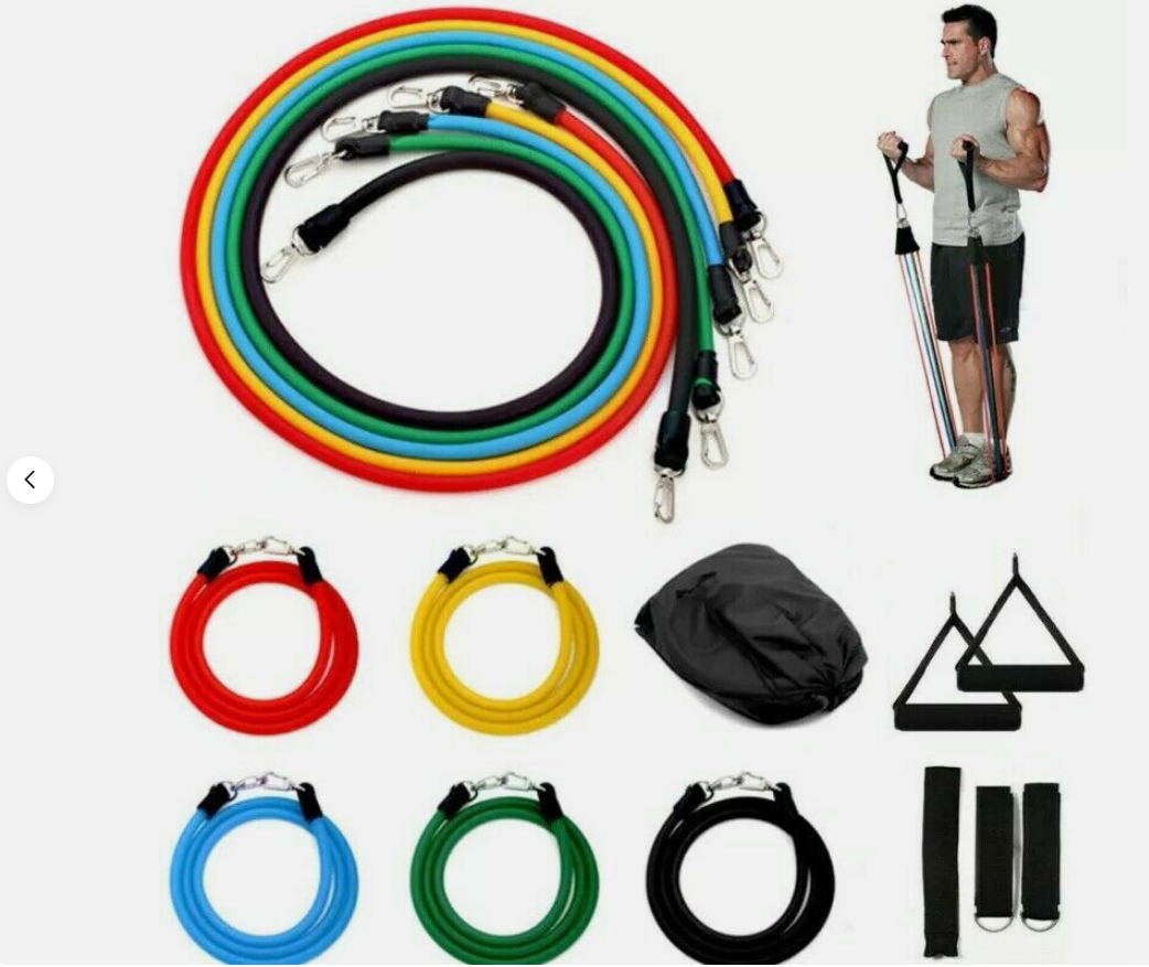 11 PCS Resistance Band Loop Set Exercise Crossfit Fitness Yoga Pilates.