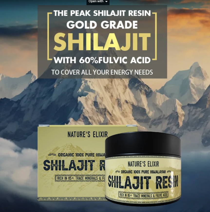 Pure 100% Himalayan Shilajit, Soft Resin,Organic,Extremely Potent,60%Fulvic Acid