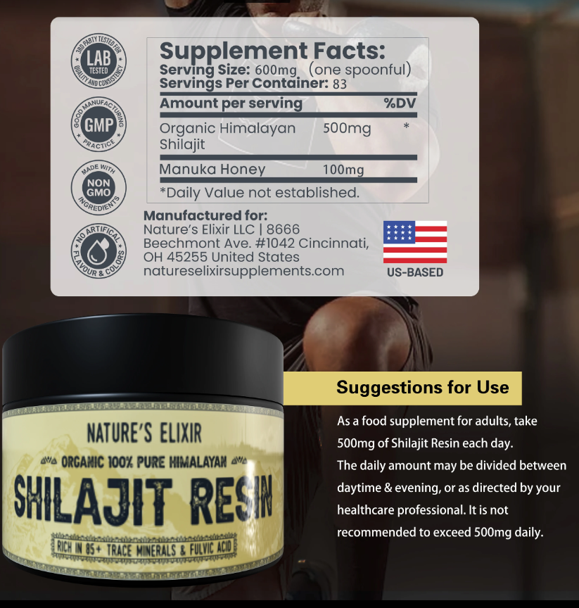 Pure 100% Himalayan Shilajit, Soft Resin,Organic,Extremely Potent,60%Fulvic Acid