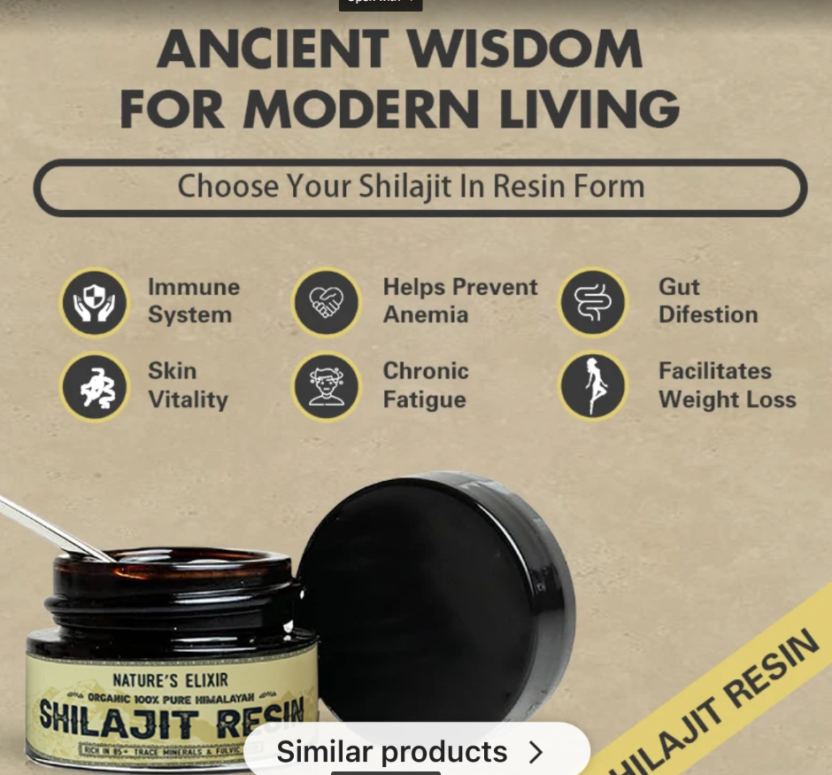 Pure 100% Himalayan Shilajit, Soft Resin,Organic,Extremely Potent,60%Fulvic Acid