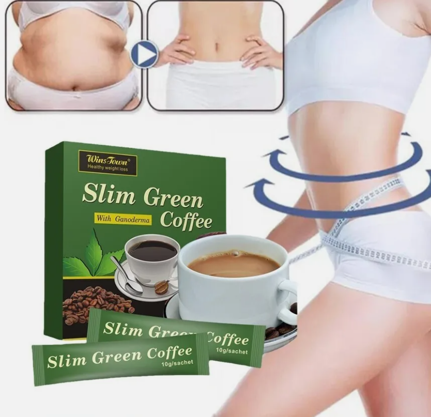 SLIM GREEN COFFEE With Ganoderma HEALTHY WEIGHT LOSS. Weight Control Detox Tea.