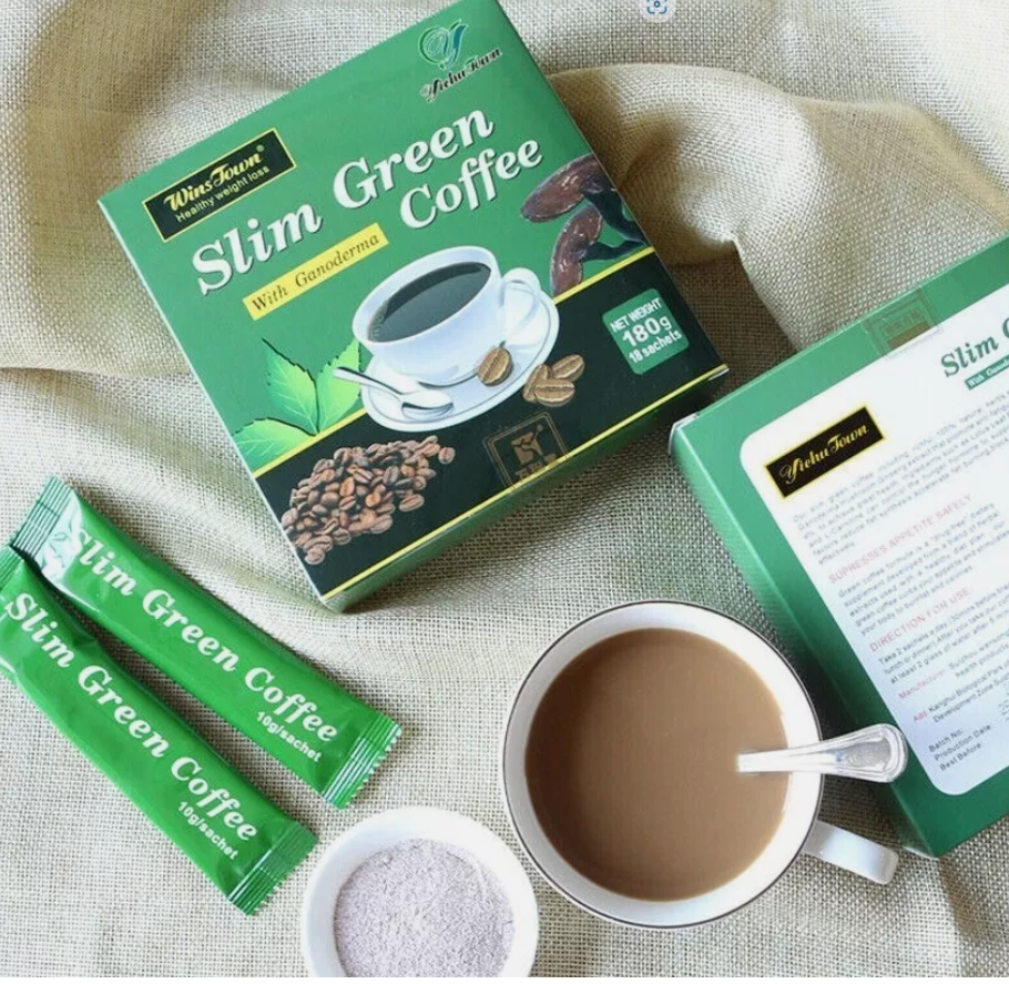 SLIM GREEN COFFEE With Ganoderma HEALTHY WEIGHT LOSS. Weight Control Detox Tea.