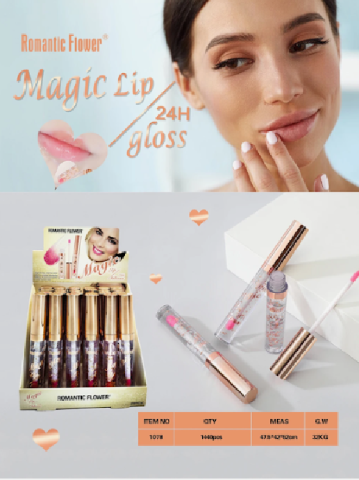 4 PC Romantic Flower Natural Magic Lip Gloss