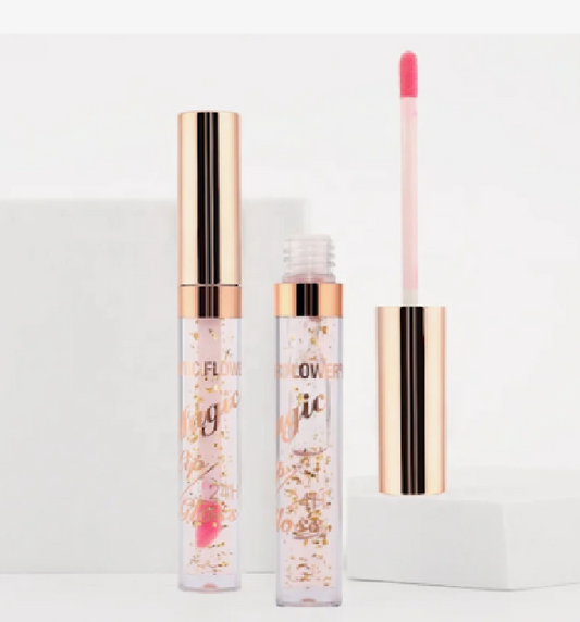 4 PC Romantic Flower Natural Magic Lip Gloss